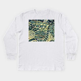 Green modern mosaic print Kids Long Sleeve T-Shirt